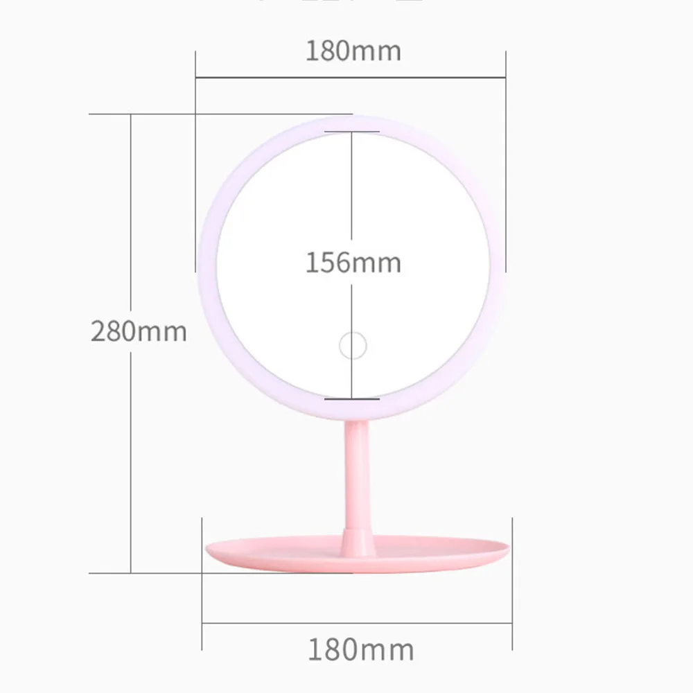 3 Color Modes 1X Magnifying LED Makeup Mirror Light USB Rechargeable Vanity Mirror Lamp Table Mirror Lights With Touch Switch
