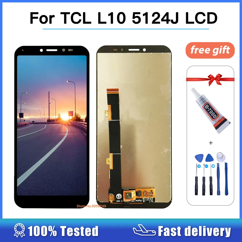 

High quality 5.5" LCD For TCL L10 5124J Sc9863a LCD Display + Touch Screen Digiziter Panel Assembly Repair Parts Screen Tested