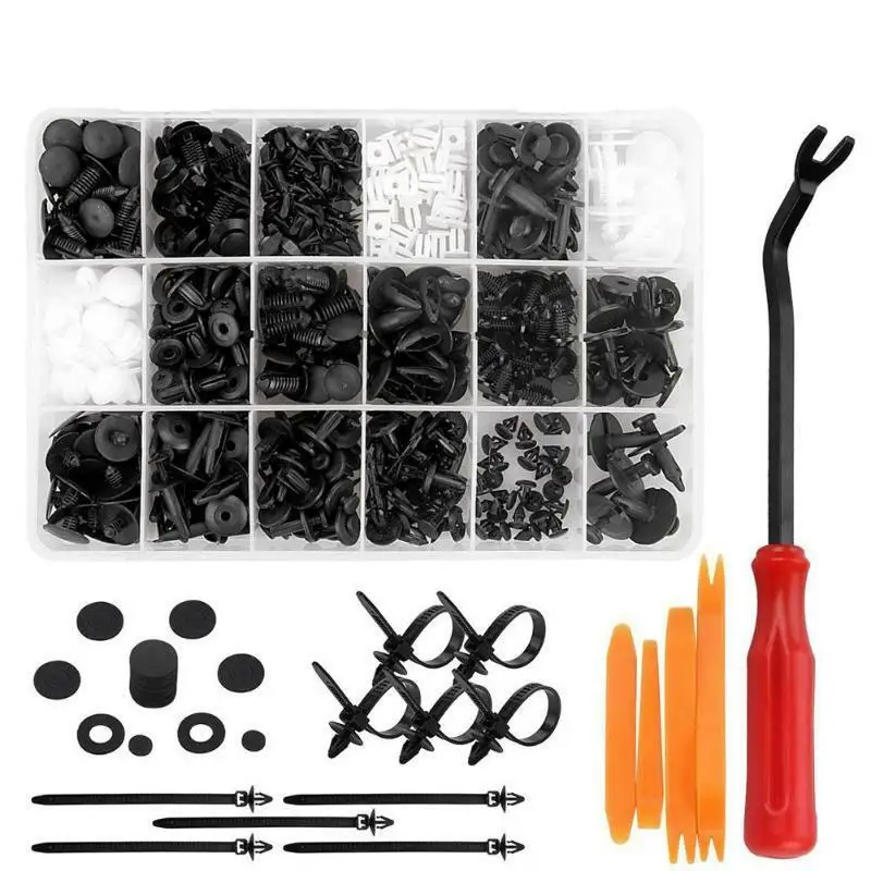 415Pcs Auto Car Vehicle Body Plastic Push Pin Rivet Fasteners Trim Clip Kits