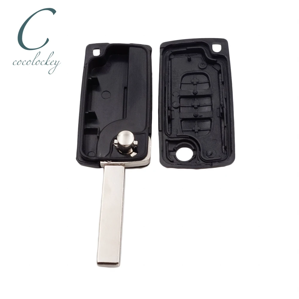 Cocolockey Replacement Shell for Citoren Peugeot Fiat Scudo VAN 3 Buttons FOB REMOTE KEY Case Blade Type HU83 NO LOGO Fiat Key