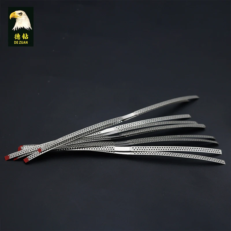 10Pcs/Tube 25 37 60 Double Sided with Holes Dental Polishing Diamond IPR Strip