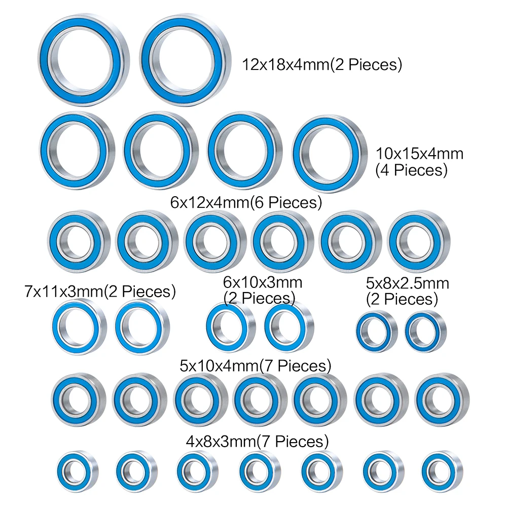 AXSPEED 32Pcs Wheel Hub Sealed Bearing Kit for Redcat Gen8 1/10 RC Crawler Car Truck Accessories Upgrade Parts