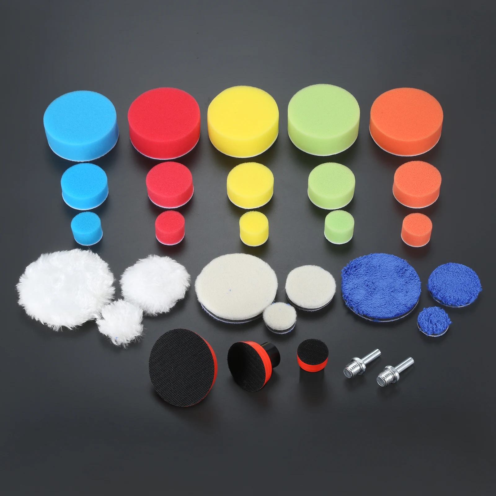 DRELD 29 Pcs Sponge Wool Polishing Buffing Pad Car Polishing Pad Kit for Auto Drill Polishing Set with M14 Drill Adapters Waxing