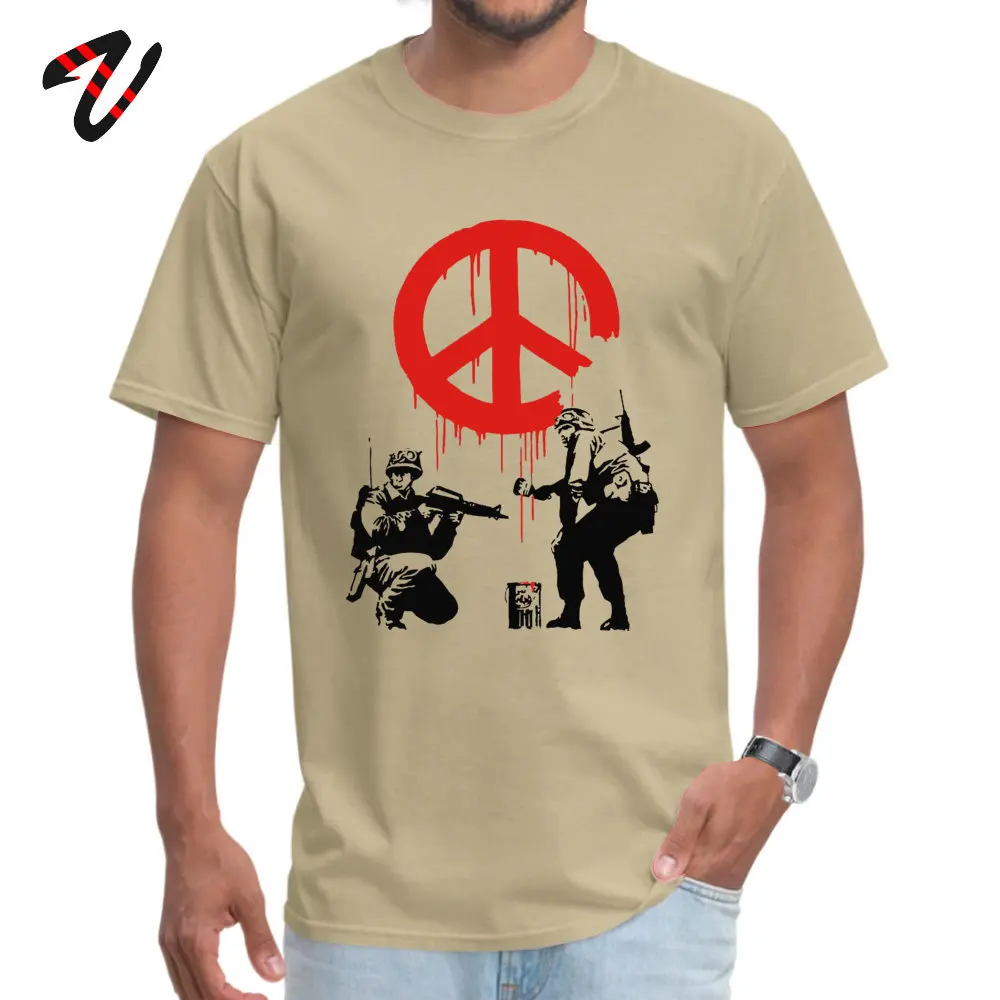 Banksy Style Men T-shirt Stop Wars Peace Logo Print Tops Tee Shirts For Adult 100% Cotton Streetwear Artist Summer Tshirt 3XL