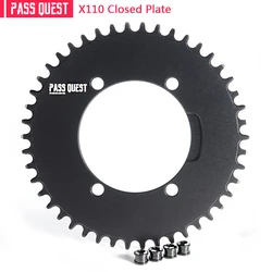 PASS QUEST Round Road Bike Chain Crankshaft Closed disk 110BCD 58T Narrow Wide Chainring For R2000 R3000 4700 5800 6800 DA9000