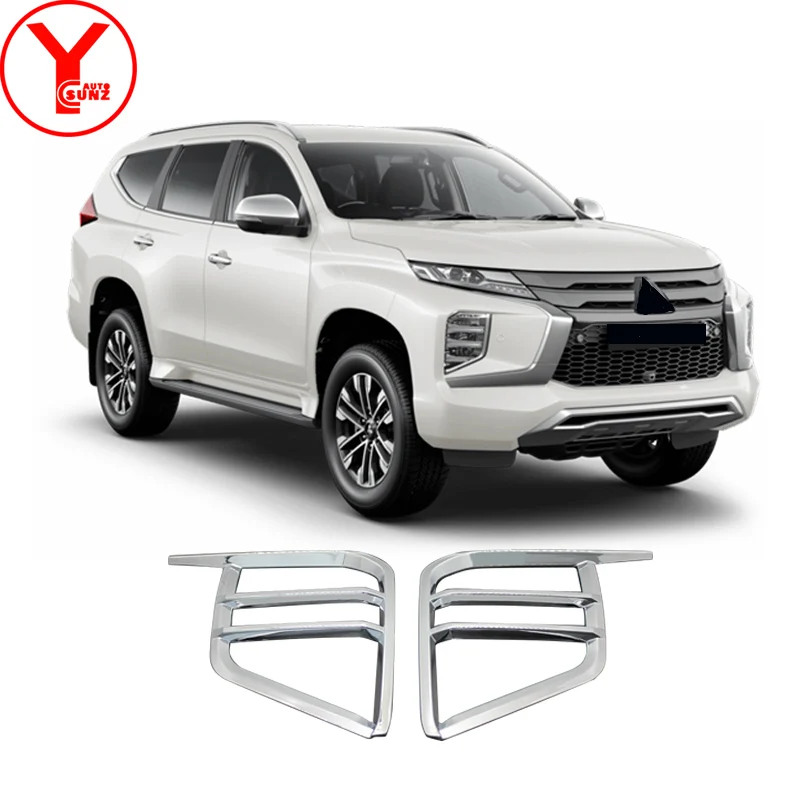 

For MITSUBISHI PAJERO SPORT MONTERO 2020 Front Fog Light Cover Trim Lamp Cover Car Styling Reflective Sticker Kit Accessories