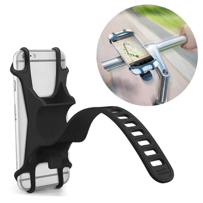 Universal Silicone Bike Bicycle Phone Holder Mobile Phone Motorcycle Handlebar Bracket Stand for iPhone 12 11 Pro Max XS Xiaomi