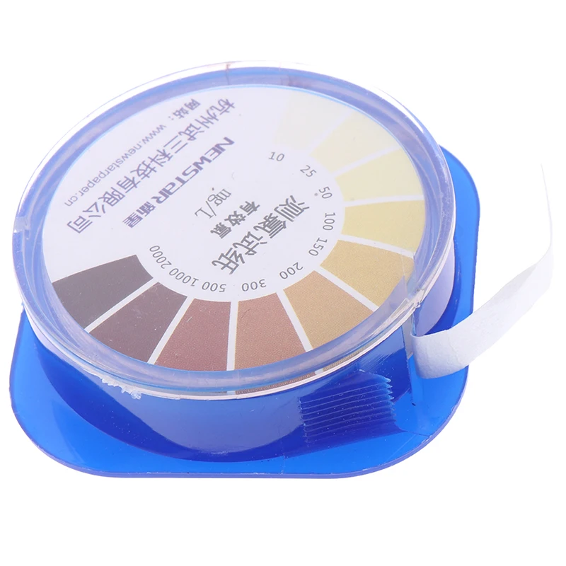 5M/Roll Chlorine Test Paper Strips Cleaning Water Testing Measuring Range 10-2000mg/lppm Color Chart