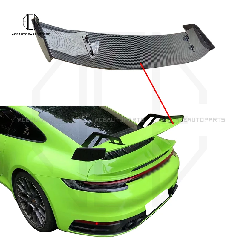 

High Quality CAR SPOILER for Porsche Dry Carbon Fiber High Tail Wings 911 Series 992 Upgrade GT3 Style Rear Spoilers Rear Wing