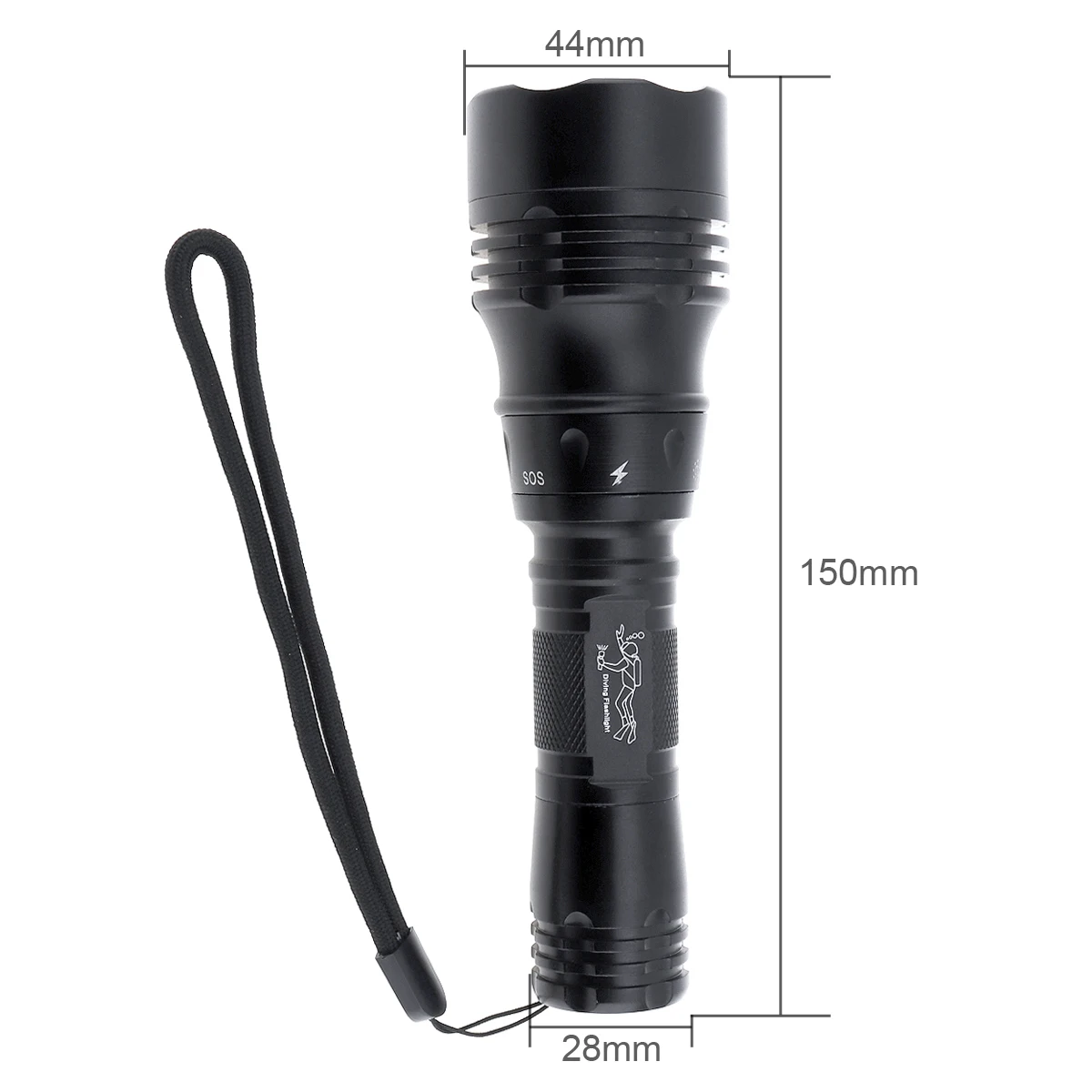 L2 LED Diving Flashlight Torch Scuba Light Lamp Waterproof Underwater 30m Depth for Outdoor / Diving Portable Black Light