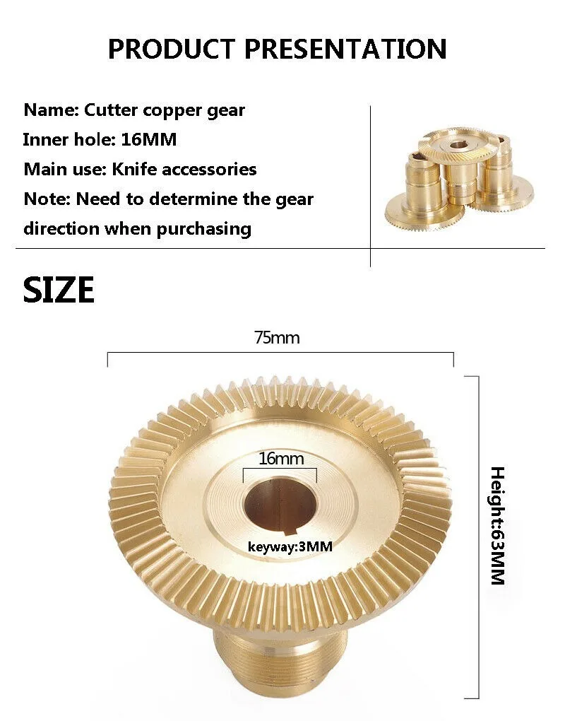 1PC NEW Straight Tooth copper Drive Gear For Automatic Feeder APF-500 Parts Milling Machine Copper Gear Accessories