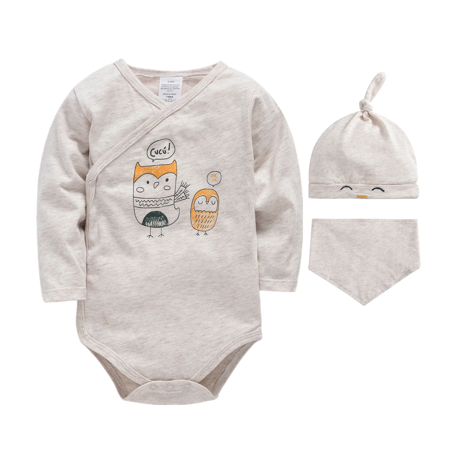 

New born Baby Boy Romper Set Bib Girl OZ Brand 2022 Spring Organic Cotton Long Sleeve One-piece Infant Girl Clothes Baby Costume