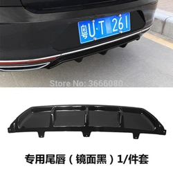 For Volkswagen Passat B8 2017 2018 2019 ABS Black Sliver Rear Bumper Lip Trunk Spoiler Rear Diffuser Protector Car Styling