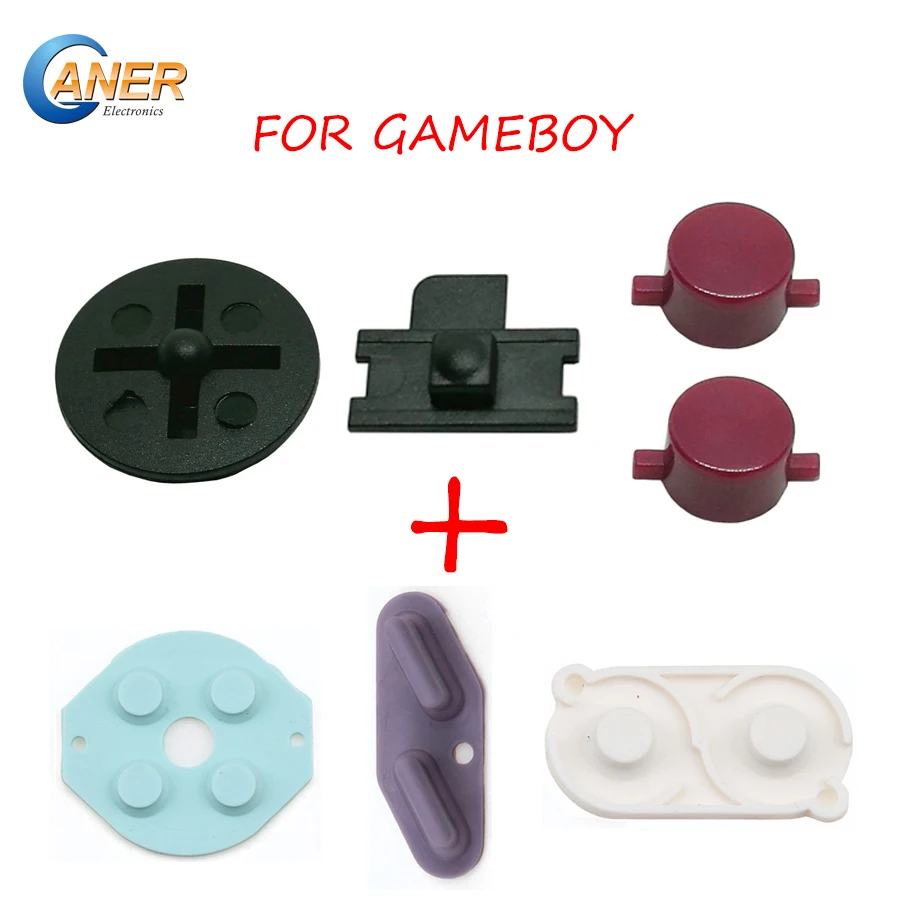 المطاط موصل زر أ B D وسادة سيليكون بدء اختيار لوحة المفاتيح و Buttons بها بنفسك أزرار مجموعة ل Gameboy الكلاسيكية GB إصلاح أجزاء