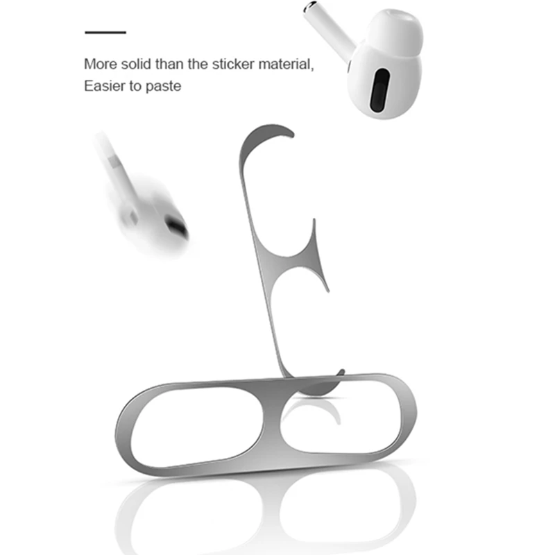 معدن الغبار الحرس ملصق ل AirPods برو حافظة غطاء الغبار واقية الجلد ملصقا حامي ل أبل AirPods برو