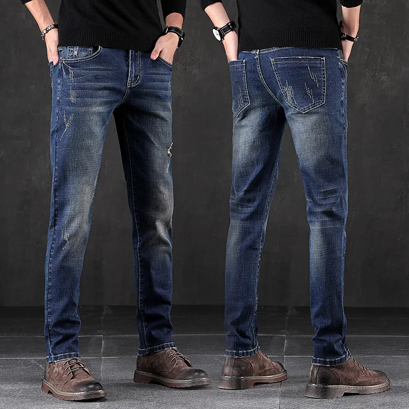 2021 neue ankunft Hohe qualität vier jahreszeiten jeans männer elastizität herren jeans männlichen baumwolle jeans männer bleistift hosen, größe 28-36 N032