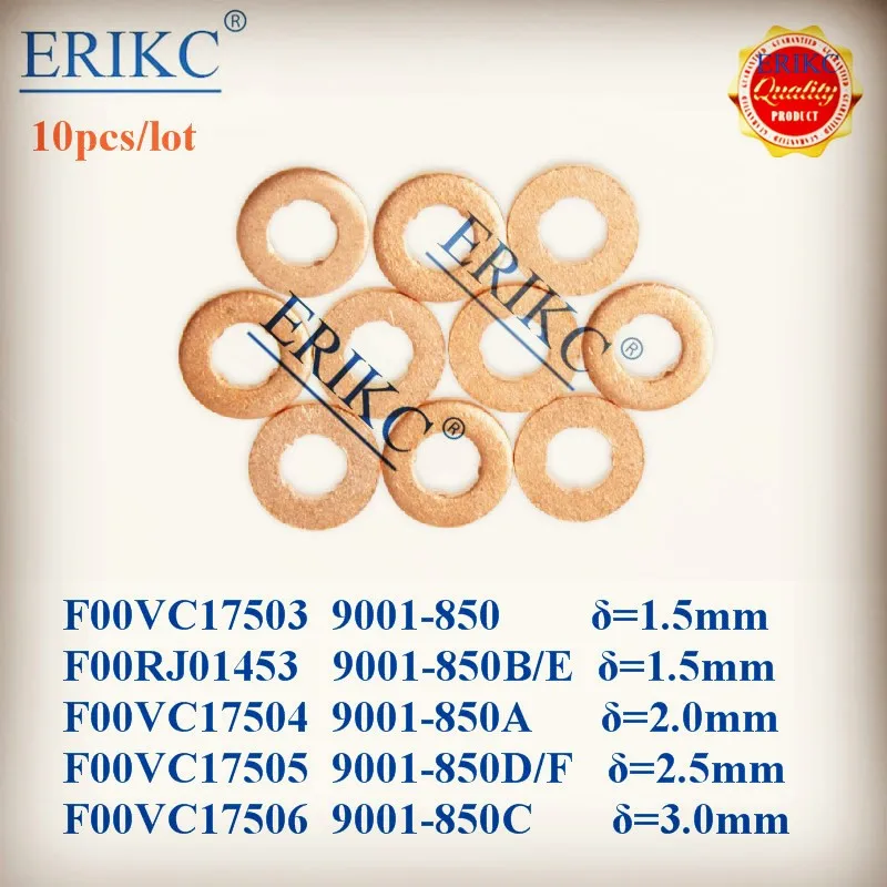 

10PCS ERIKC Common Rail Fuel Injectors Copper Washers F00VC17504 Diesel Nozzle Heat Shield F00VC17503 F00VC17505 for BOSCH