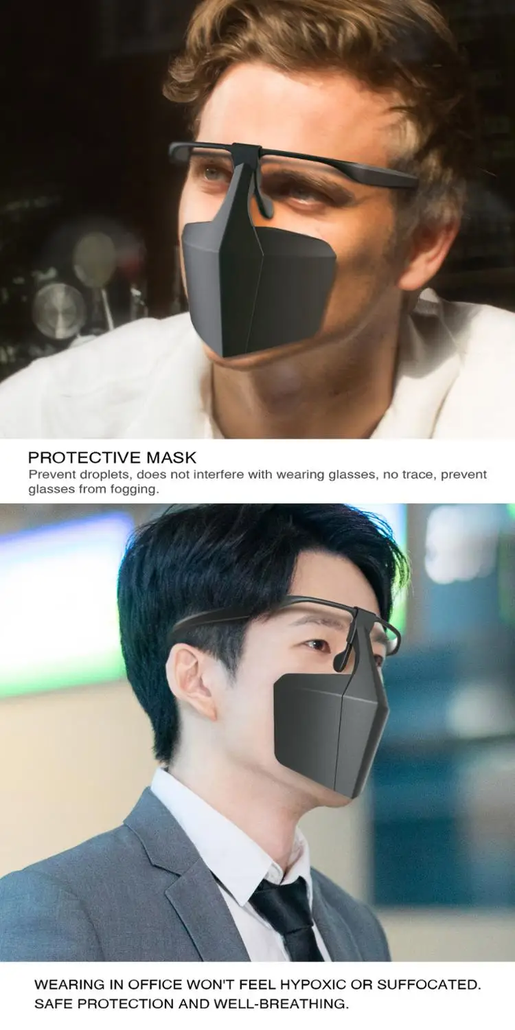 Mouth Mask Plastic Protection Against Droplets Anti-fog Isolation Face Mask Reusable Protective Cover Isolation Shield