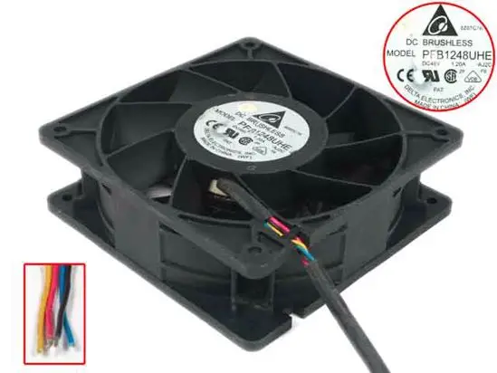 

Delta Electronics PFB1248UHE AJ2C DC 48V 1.20A 120x120x38mm Server Cooling Fan