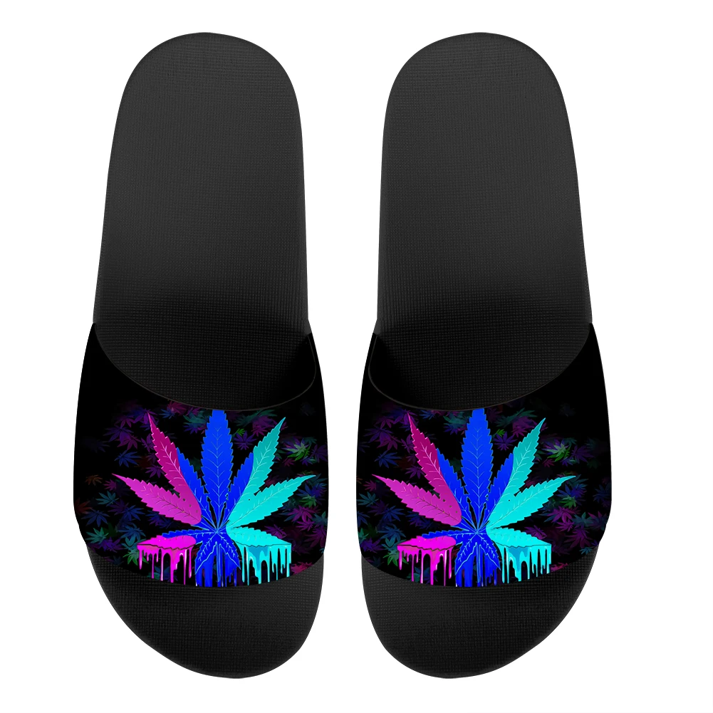 

Сандалии женские с принтом кленовых листьев, пляжные шлепанцы, открытый носок, модная обувь, 2022