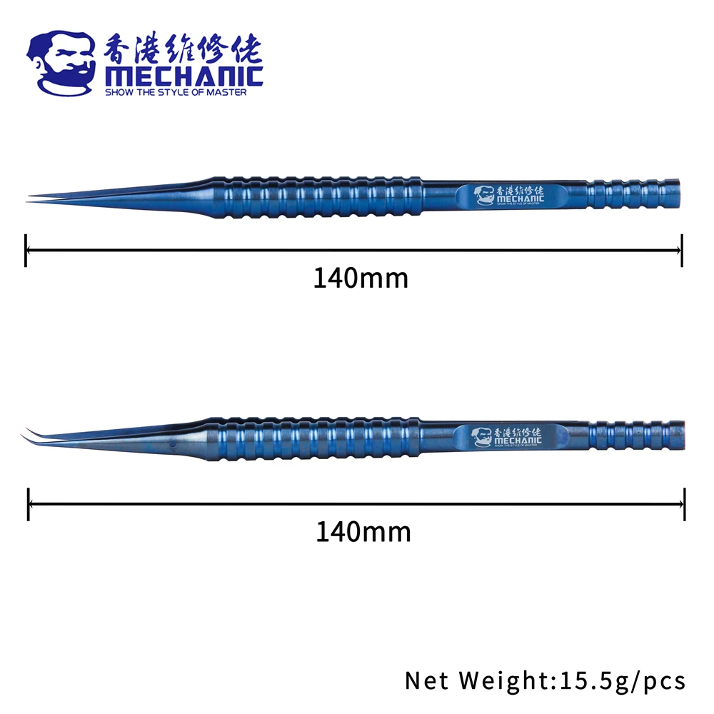 Pinças Mecânico Titanium Alloy, alta dureza, Estrutura Passo Ultra-Precise, Repair Telefone Chip IC, não-magnético, Aviação, 0,15 milímetros