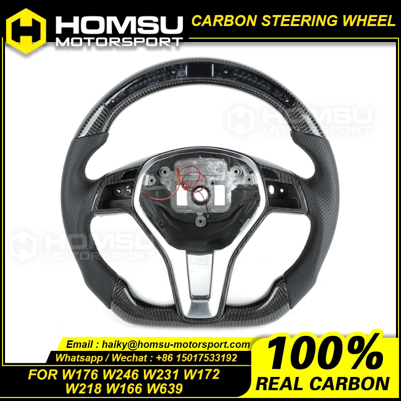 Custom alcantar led carbon fiber steering wheel For benz W176 W246 W231 W172 W218 W166 W639 racing wheel convertible