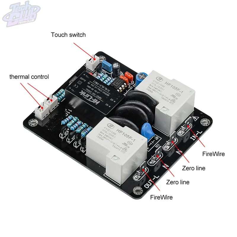 30A AC105-235V عالية الحالية عالية الطاقة تتابع وحدة ضوء اللمس مزدوج التحكم في درجة الحرارة التبديل لينة بدء المجلس