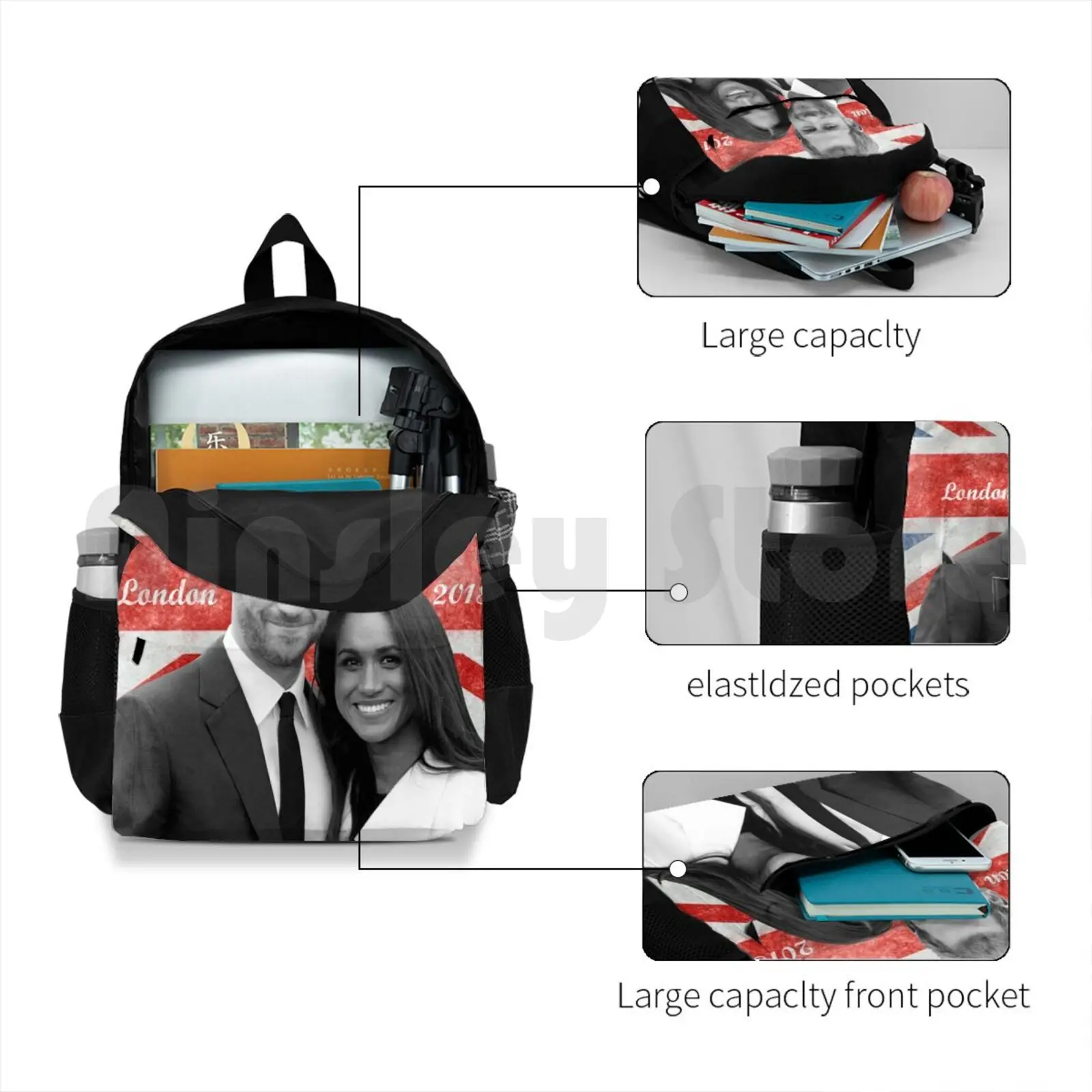 Prince Harry And Meghan Markle Outdoor Hiking Backpack Riding Climbing Sports Bag Prince Harry Meghan Markle Royal Royal