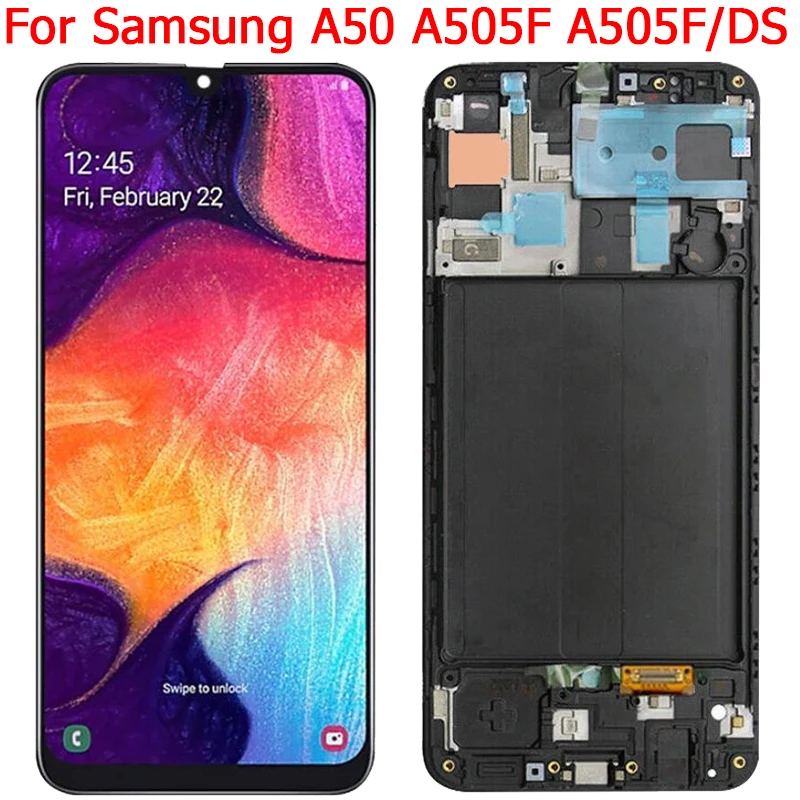 

Super Amoled A505FN/DS LCD For Samsung A50 Display LCD Touch Screen With Frame 6.4" SM-A505G A505F Display Panel Parts