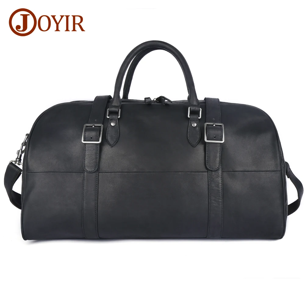 

JOYIR Genuine Leather Travel Duffles Bag Men Women Soft Cowhide Luggage Large Capacity Overnight Weekend Bags with Shoe Pocket