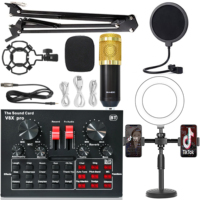 V8X Pro Sound Card Studio Mixer Singing Noise Reduction Portable Microphone Voice BM800 Live Broadcast for Phone Computer Record