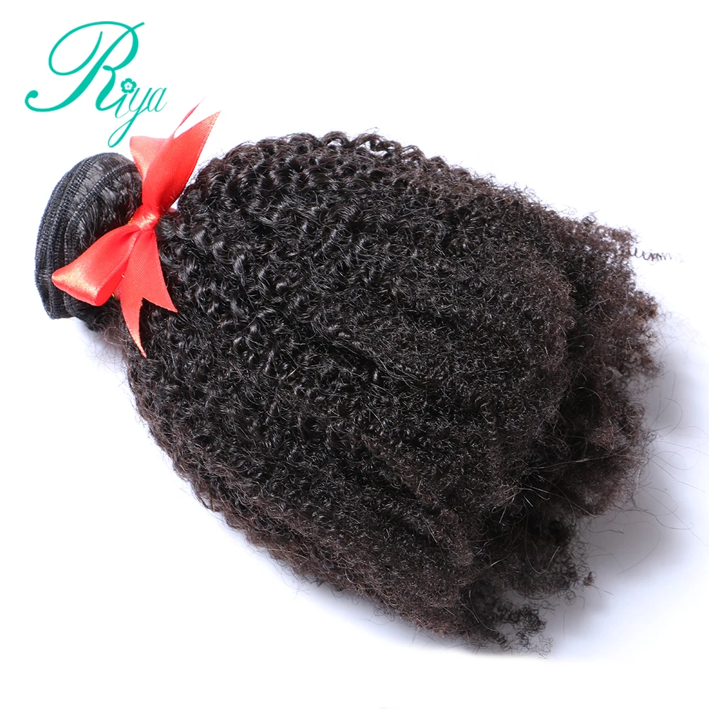 100% Human Hair For Black Women Bundles Afro Curly  Weave Bundles Brazilian 4B 4C Human Hair Extension Remy Riya Hair