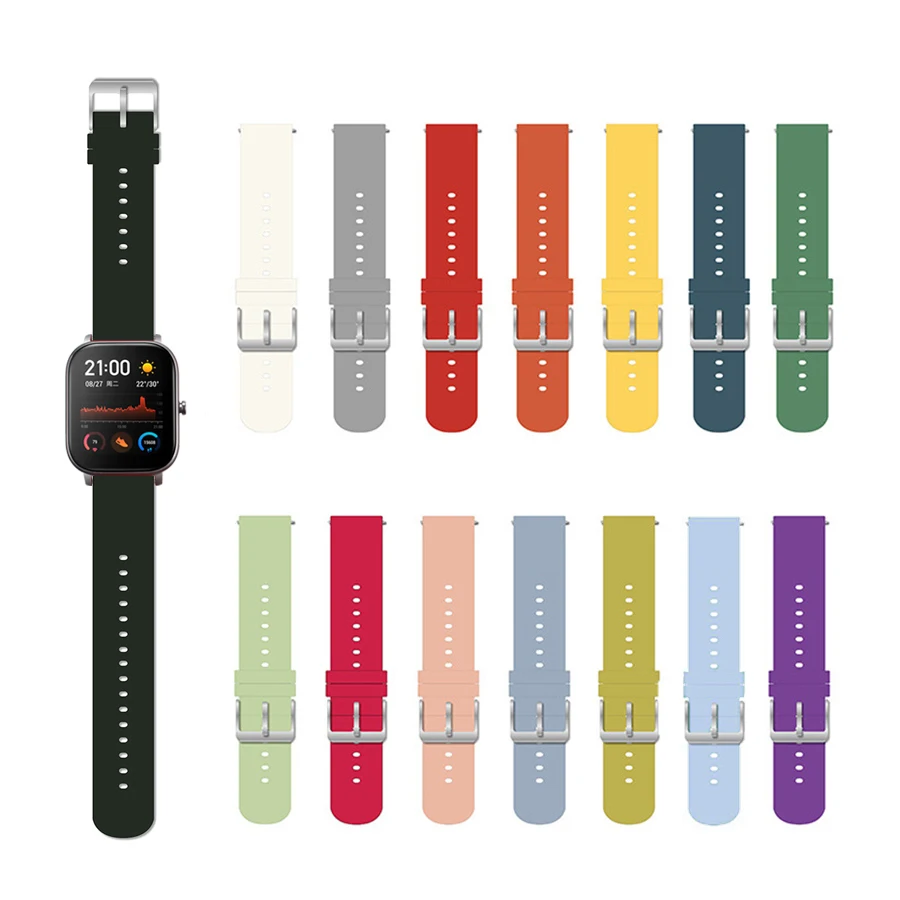 Huami Amazfit GTS 스트랩 용 실리콘 교체 팔찌 20mm 손목 스트랩 샤오미 Huami Amazfit GTS 시계 밴드