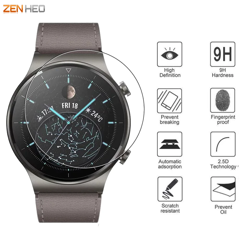 

Защитная пленка из закаленного стекла для Huawei Watch GT2 Pro, прозрачная защитная пленка для экрана с защитой от царапин