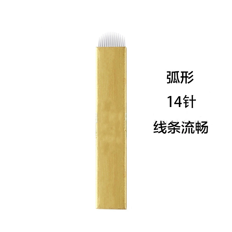 100pcs  14 U Manual Tattoo Pen Circular Arc Needle Blade Micro Blading Disposable Replacement Needles for Eyebrow Etching