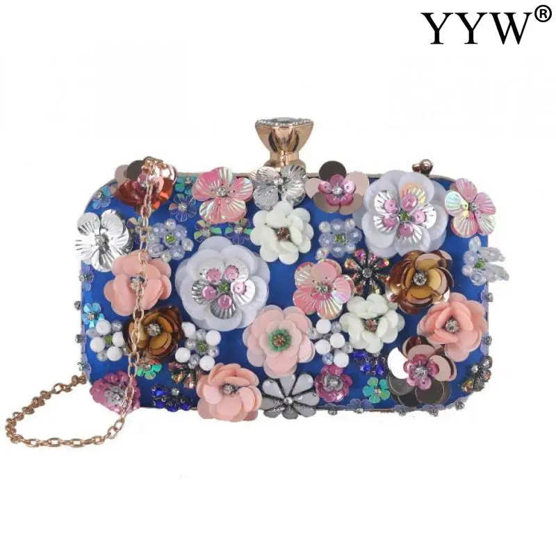 Elegant Women Clutch Bag Evening Bag Floral Rhinestone Exquisite Design Women Ladies Wedding Party Purse Day Clutch Bolsas Mujer