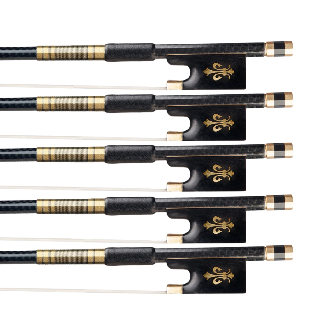 5 Pcs 4/4 Grid Carbon Fiber Violin Bow  Violin/Fiddle  Ebony Frog  Sheepskin Wrapped