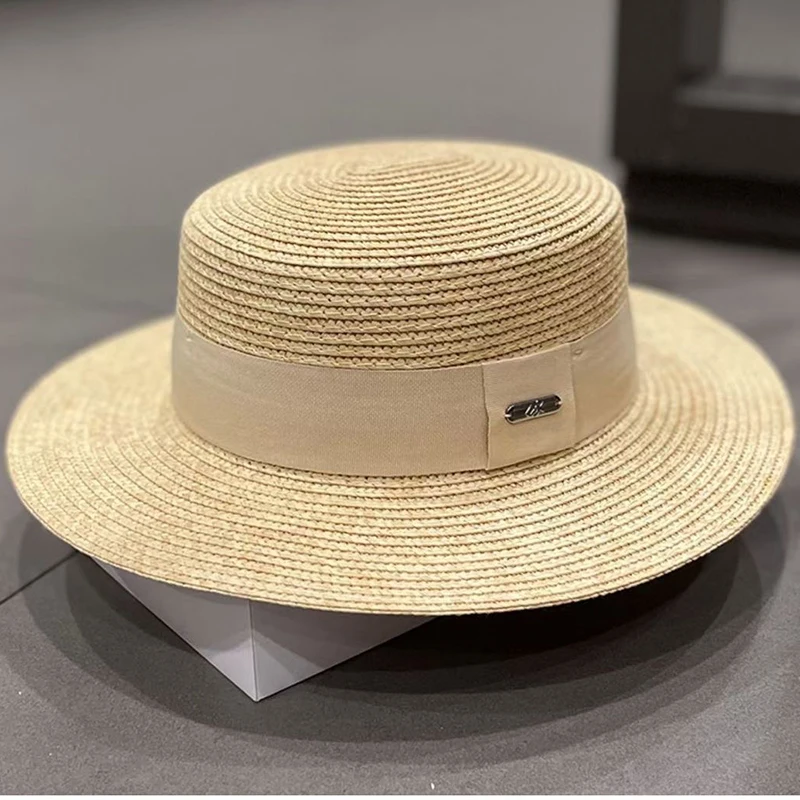 WeMe Panama Hat Summer Beach Hat Female Casual Women Flat Brim Hats 2021