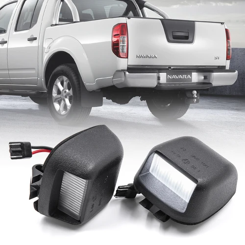 Luz LED blanca para matrícula, 2 uds., para Nissan Navara D40 Frontier 2007-2019 Armada 2008-2016 Titan Xterra Suzuki Equator
