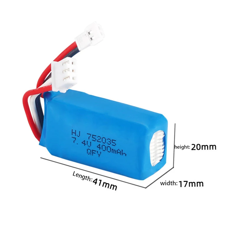 Batteria lipo 7.4V 400mAh2S per rc DM007 aeroplano Quadcopter Drone elicottero giocattolo parti 7.4V batteria di alta qualità SM/JST/XH2.54