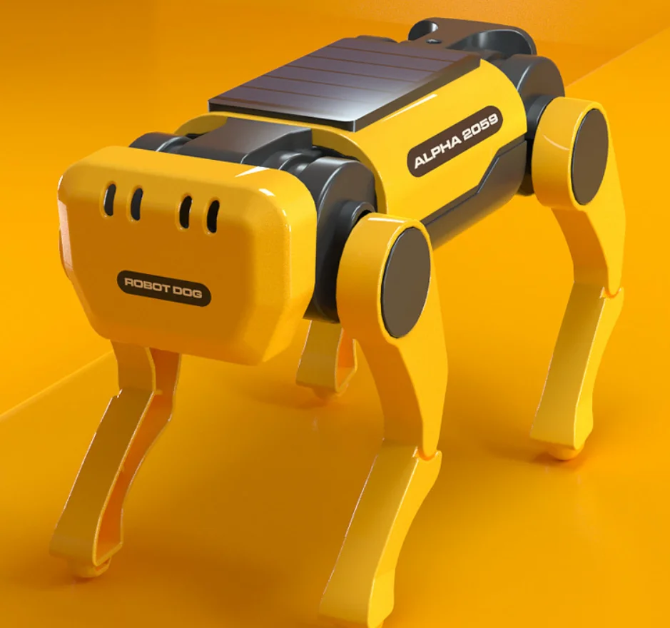 Stem brinquedos robô cachorro ciência kits de experimento movido a energia solar filhote de cachorro vaca para crianças diy vapor brinquedos educativos crianças presentes natal