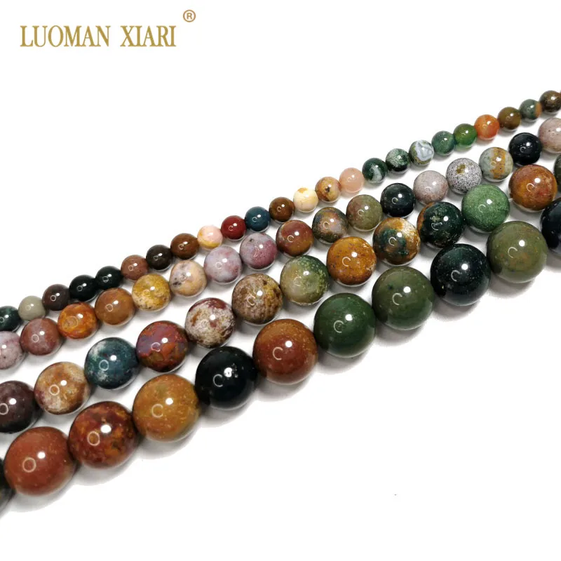 

Fine AAA 100% Natural dark color Ocean Jasper Round Gemstone Beads For Jewelry Making DIY Bracelet Necklace Earrings 4/6/8/10MM