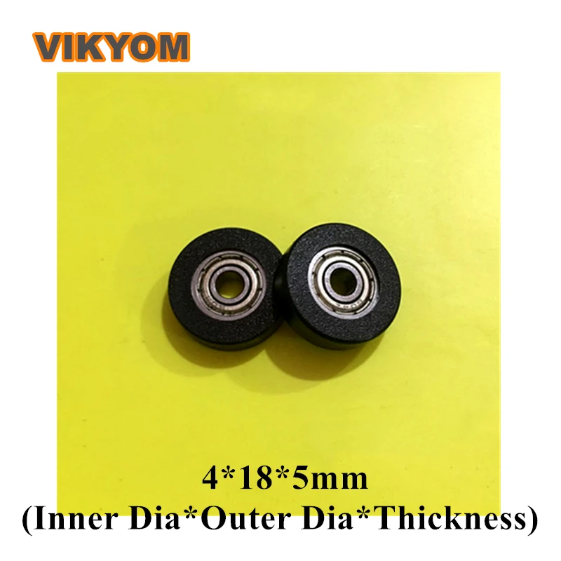 

4x18x5mm Coated POM Bearings Plastic Pulley Wheels Deep Groove Ball Bearing With Nylon Cage Sealed Bearing Used on Furniture