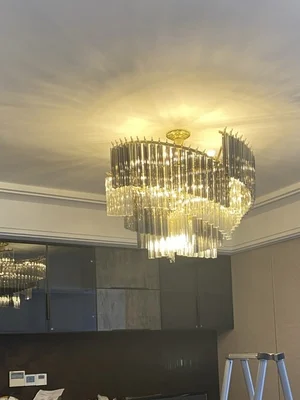 LED Dimmable Silver Gold Crystal Designer