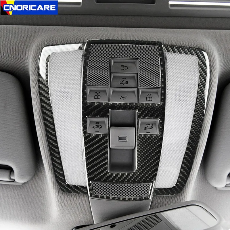 

Carbon Fiber Styling Car Roof Reading Lamp Decoration Cover Trim For Mercedes Benz C Class W204 2007-2014 Interior Accessories