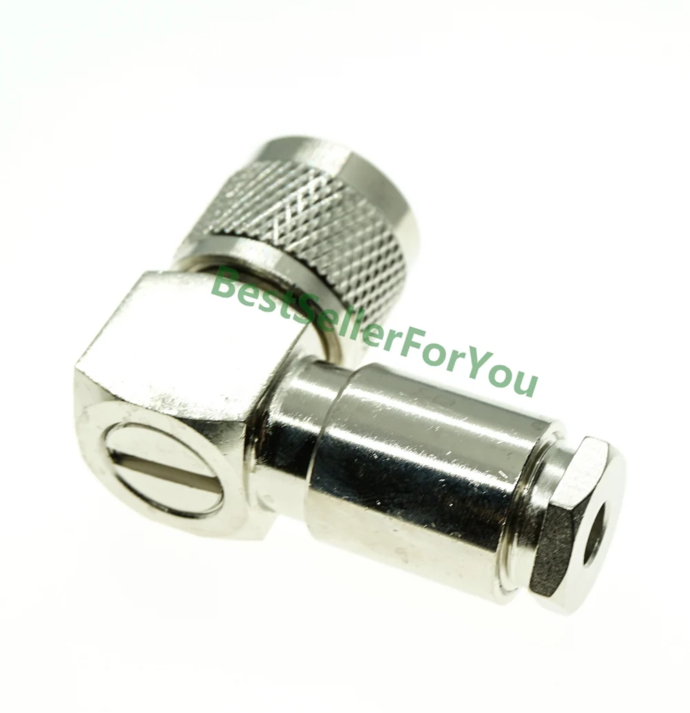 N Plug Male Right Angle Clamp Type RF Connector For LMR195 RG58 RG142 RG400 Cable