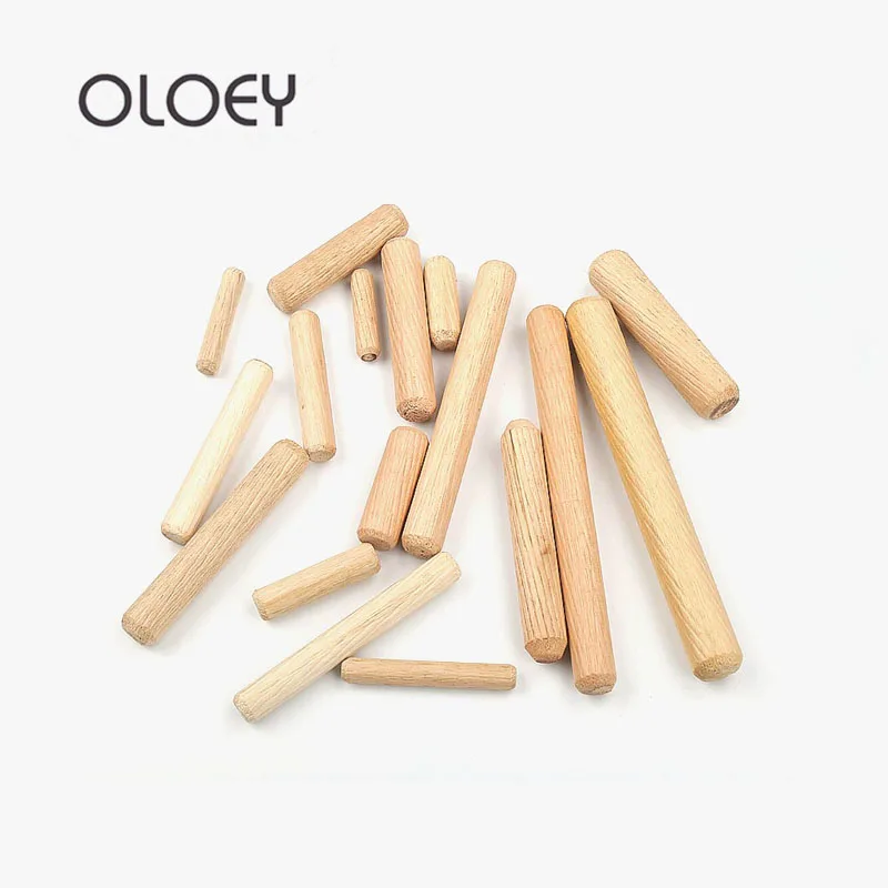 Wooden Dowel M8*30/40/50/60/80mm 50pcs Cabinet Drawer Round Fluted Wood Craft Dowel Pins Rods Set Furniture Fitting