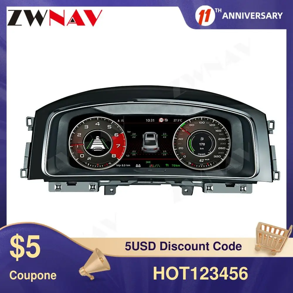 Digital Meter Screen For VW B8 PASSAT CC golf GTI Variant Car LED Instrument Panel Replacement Dashboard Entertainment Head Unit