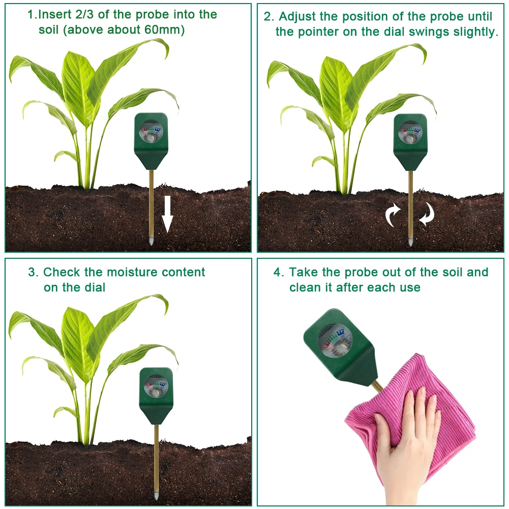 Humidimètre de sol de taille Mini, testeur d'humidité, hygromètre, capteur métallique, Test d'eau, Instrument d'analyse pour plante de jardin, outil agricole