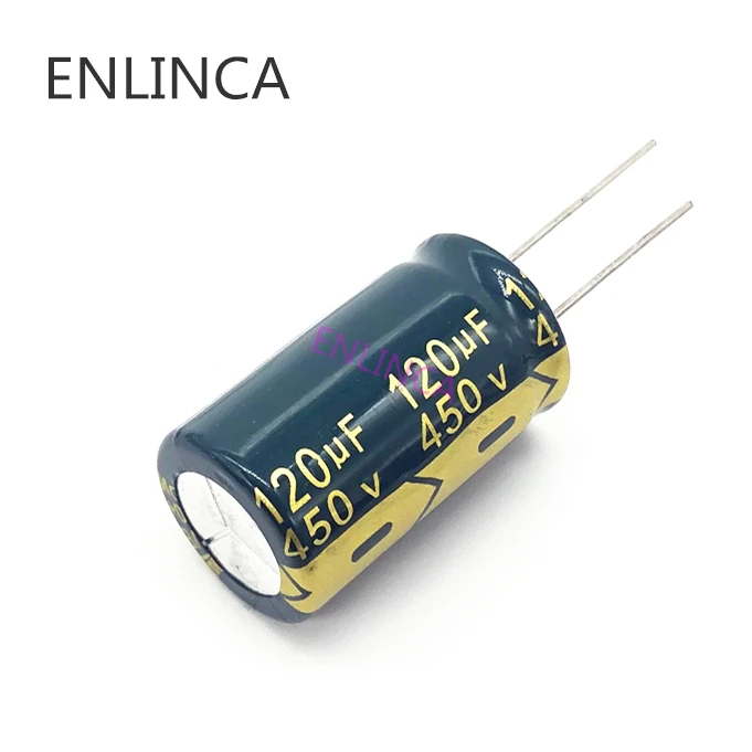 5pcs/lot 120UF high frequency low impedance 450v 120UF aluminum electrolytic capacitor size 18*30 mm 20%